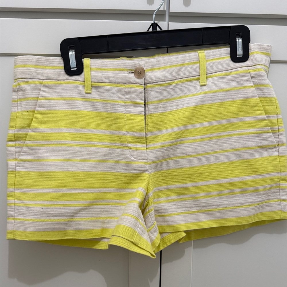 Striped Yellow and Cream Women's Shorts